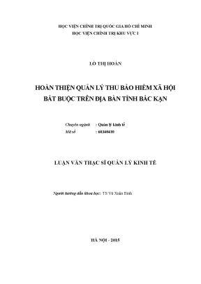 Quản Lý Thu Bảo Hiểm Xã Hội Bắt Buộc Tại Bắc Kạn: Thực