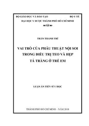 Phẫu Thuật Nội Soi Điều Trị Teo và Hẹp Tá Tràng Ở Trẻ Em