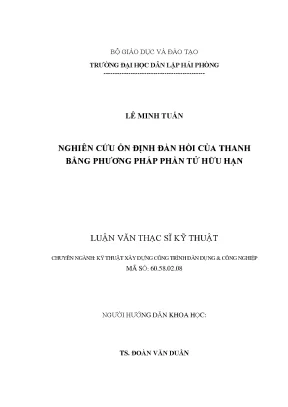 Nghiên Cứu Ổn Định Đàn Hồi Của Thanh Bằng Phương Pháp