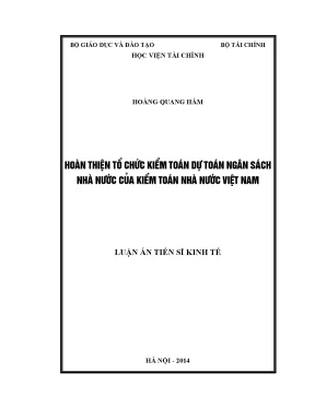Hoàn thiện tổ chức kiểm toán dự toán ngân sách nhà nước