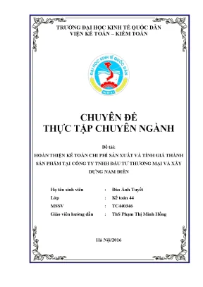 Hoàn thiện kế toán chi phí sản xuất và tính giá thành
