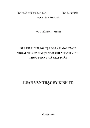 Quản Trị Rủi Ro Tín Dụng Tại Ngân Hàng TMCP Ngoại Thương