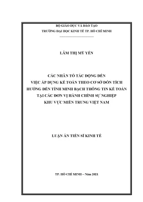 Những Nhân Tố Ảnh Hưởng Đến Áp Dụng Kế Toán Dồn Tích Tại