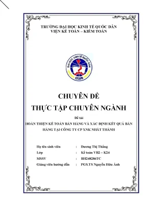 Hoàn thiện kế toán bán hàng tại Công ty CP XNK Nhất Thành