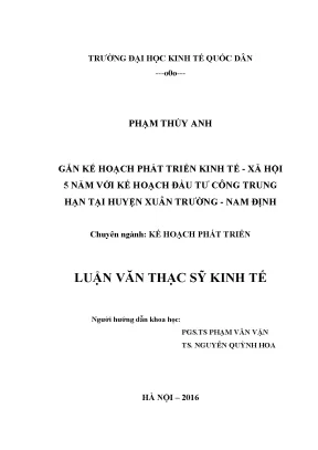 Kế Hoạch Phát Triển Kinh Tế - Xã Hội 5 Năm Tại Huyện 