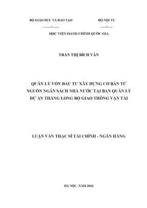 Quản Lý Vốn Đầu Tư Xây Dựng Từ Ngân Sách Nhà Nước Tại