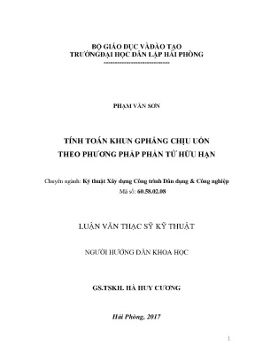 Tính Toán Khung Phẳng Chịu Uốn Theo Phương Pháp Phần Tử