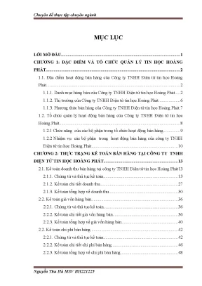 Kế Toán Bán Hàng Tại Công Ty TNHH Điện Tử Tin Học Hoàng Phát
