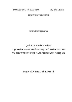 Quản Lý Khách Hàng Tại Ngân Hàng TMCP Đầu Tư Và Phát