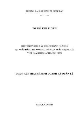 Phát Triển Cho Vay Khách Hàng Cá Nhân Tại Ngân Hàng