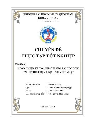 Hoàn thiện kế toán bán hàng tại Công ty TNHH Thiết Bị và 