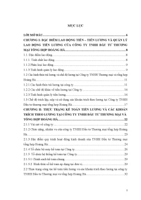 Quản Lý Tiền Lương và Lao Động Tại Công Ty TNHH Đầu Tư 