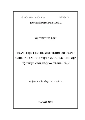 Hoàn thiện thể chế kinh tế cho doanh nghiệp nhà nước ở