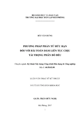 Phương Pháp Phần Tử Hữu Hạn Trong Giải Bài Toán Dầm Liên