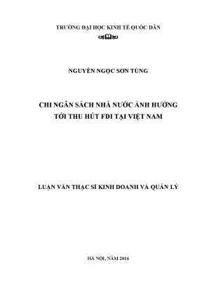 Tác động của Chi Ngân Sách Nhà Nước đến Thu Hút FDI tại