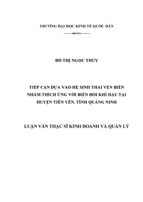 Thích Ứng Biến Đổi Khí Hậu Qua Hệ Sinh Thái Ven Biển Tại