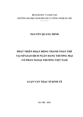 Phát Triển Hoạt Động Thanh Toán Thẻ Tại Ngân Hàng Thương