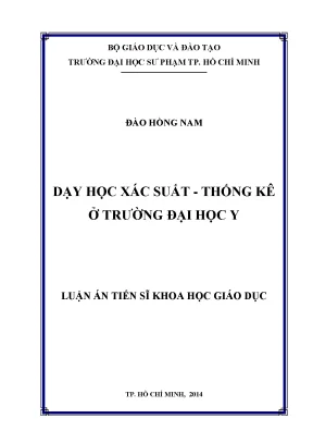 Nghiên Cứu Phương Pháp Dạy Học Xác Suất - Thống Kê Tại