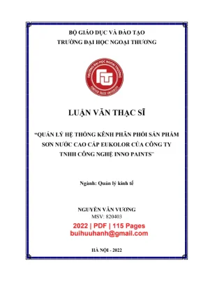 Luận văn: Quản lý kênh phân phối sơn Eukolor (Inno Paints)
