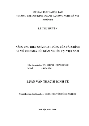 Nâng Cao Hiệu Quả Tài Chính Vi Mô Để Xóa Đói Giảm Nghèo