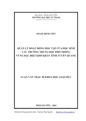 Quản Lý Hoạt Động Học Tập Của Học Sinh Tại Các Trường