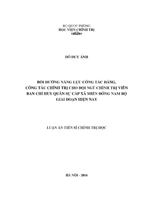 Bồi Dưỡng Năng Lực Công Tác Đảng và Chính Trị cho Chính