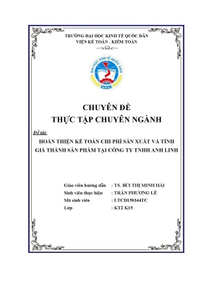 Hoàn thiện kế toán chi phí sản xuất và tính giá thành