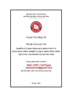 Luận văn huy động vốn tại Agribank Tây Quảng Ninh (PDF)