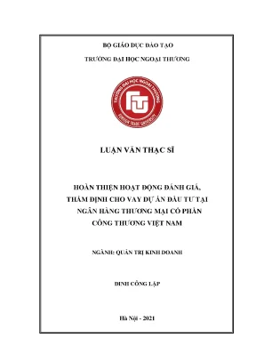 Hoàn thiện đánh giá thẩm định cho vay dự án đầu tư tại
