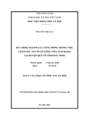 Huy Động Nguồn Lực Cộng Đồng Chăm Sóc Người Có Công Tại