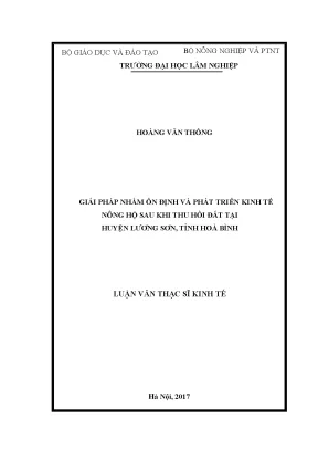 Giải Pháp Ổn Định và Phát Triển Kinh Tế Nông Hộ Sau Thu