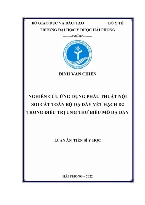 Nghiên Cứu Ứng Dụng Phẫu Thuật Nội Soi Cắt Toàn Bộ Dạ