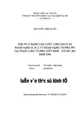 Giải Pháp Nâng Cao Chất Lượng Dịch Vụ Ngân Hàng Bán Lẻ