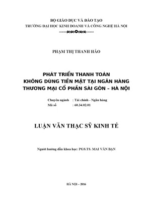 Phát Triển Thanh Toán Không Dùng Tiền Mặt Tại Ngân Hàng