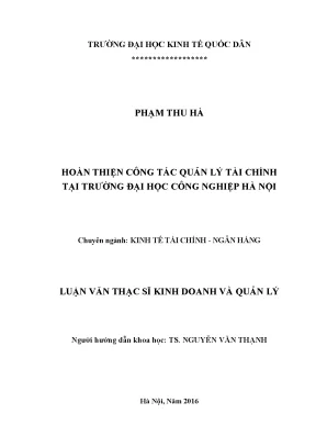 Hoàn thiện quản lý tài chính tại Trường Đại học Công