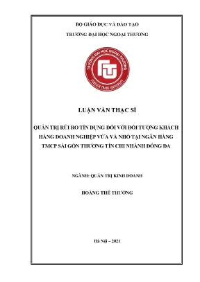 Quản trị rủi ro tín dụng cho doanh nghiệp vừa và nhỏ tại