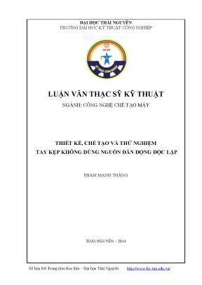Thiết Kế và Thử Nghiệm Tay Kẹp Không Dùng Nguồn Dẫn Động