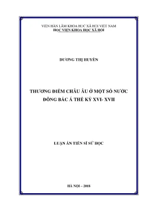 Thương Điếm Châu Âu Tại Đông Bắc Á Thế Kỷ XVI-XVII: