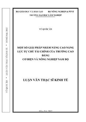 Giải Pháp Nâng Cao Năng Lực Tự Chủ Tài Chính Tại Trường