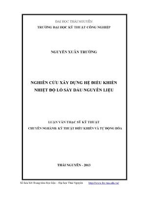 Nghiên Cứu Hệ Điều Khiển Nhiệt Độ Lò Sấy Dầu Nguyên Liệu