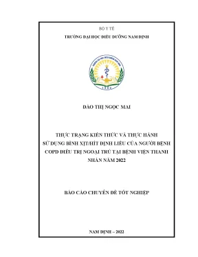 Thực Trạng Kiến Thức và Thực Hành Sử Dụng Bình Xịt/Hít 