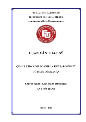 Quản Lý Hộ Kinh Doanh Cá Thể Tại Công Ty Cổ Phần Đồng Xuân