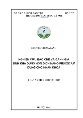 Nghiên Cứu Bào Chế Hỗn Dịch Nano Piroxicam Dùng Cho Nhãn