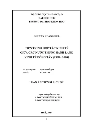 Hợp tác kinh tế Đông Tây 1998-2010: Tiến trình và thành tựu