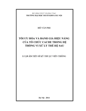 Tối ưu hóa hiệu năng tổ chức cache trong vi xử lý thế hệ mới