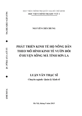 Phát triển kinh tế hộ nông dân theo mô hình kinh tế vườn đồi ở huyện sông mã tỉnh sơn la