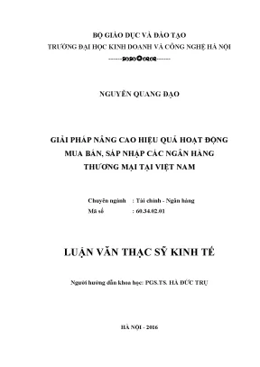 Nâng cao hiệu quả M&A ngân hàng thương mại tại Việt Nam