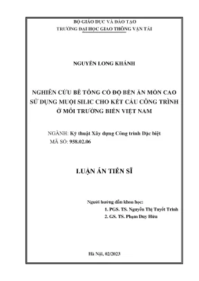 Nghiên Cứu Bê Tông Muội Silic Có Độ Bền Ăn Mòn Cao Cho 