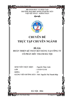 Cải Tiến Kế Toán Bán Hàng Tại Công Ty Cổ Phần Siêu Thanh