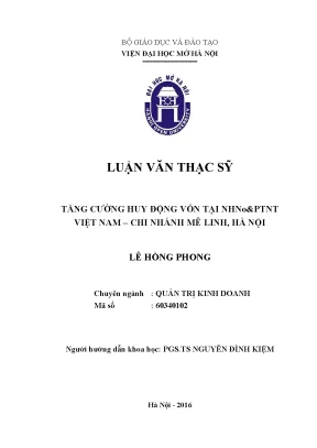 Tăng Cường Huy Động Vốn Tại Ngân Hàng Nông Nghiệp Việt